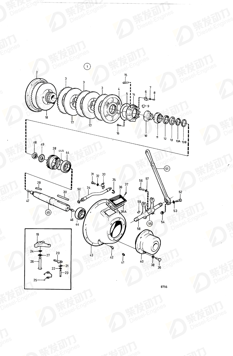 volvo penta Axle shaft 847915 Drawing
